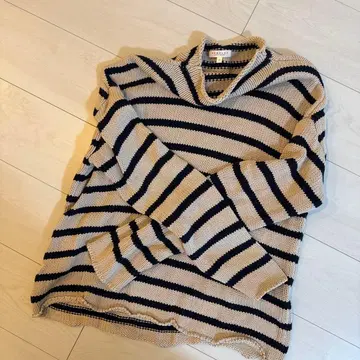 DEMYLEE 니트 스웨터 베이지 네이비