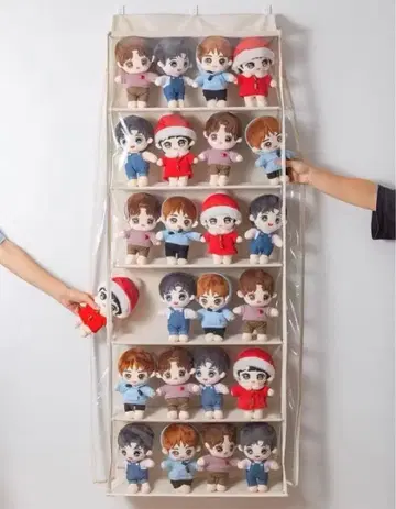 무속성 옷 갈아입기 봉제 인형 20cm 수납 월 포켓 선반 수납 선반