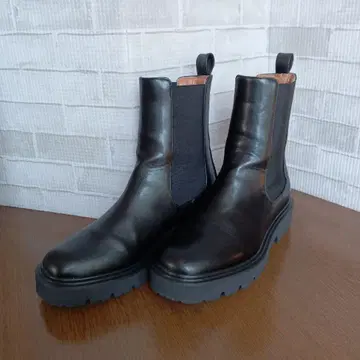 블랙 사이드 고어 부츠 가죽