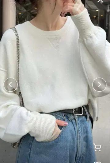 맨투맨 라이크 볼륨 슬리브 니트