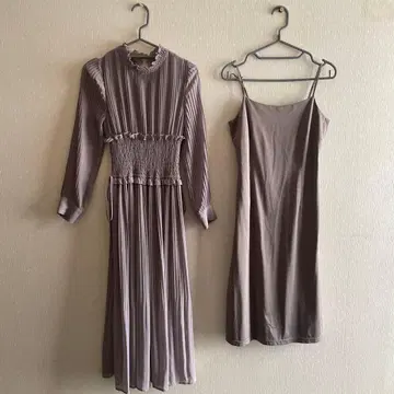 FRAY I.D 플리츠 플레어 원피스