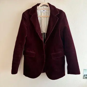 [ 레어 ] 유니클로 x 이네스 코듀로이 테일러드 자켓 와인 모드