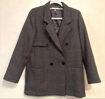 moussy 마우지 체크 무늬 더블 버튼 자켓