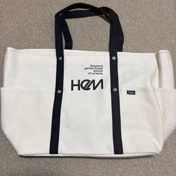 H&M 로고 토트백 화이트