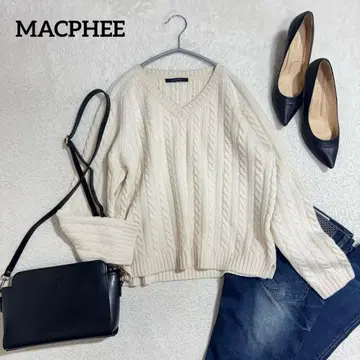 맥피 투모로우랜드 케이블 니트 캐시미어 혼방 긴팔