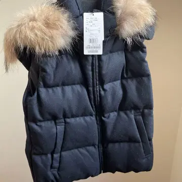 [ 새상품 ] INDIVI 다운 베스트 후드 부착 네이비