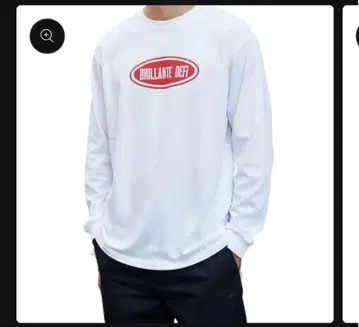 새상품 남성용 긴팔 타원 레드 로고 긴팔 T셔츠 L 화이트