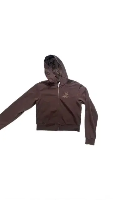 브라운 크롭 후드티 Y2K