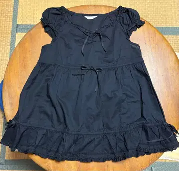 핑크하우스 블랙 튜닉 블라우스