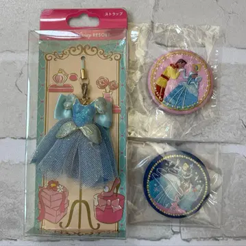 디즈니 캐릭터 자수 캔뱃지 신데렐라 & 신데렐라 스트랩 세트 판매