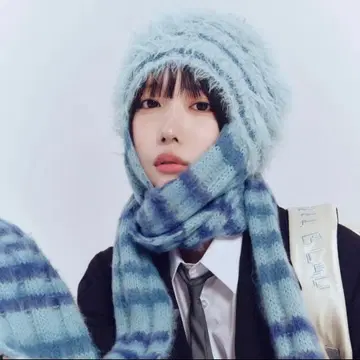 헬브라우 아노짱 모자 니트 머플러