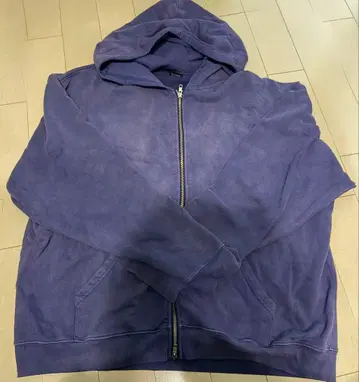 더블 지퍼 후드티 페이드 퍼플 무지