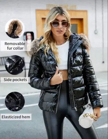 SHEIN 블랙 다운 자켓