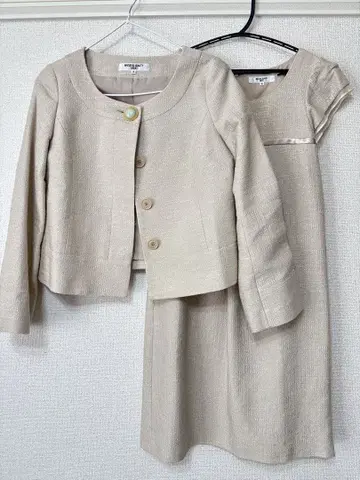 내추럴 뷰티 베이직 아이보리 베이지 자켓 원피스 세트