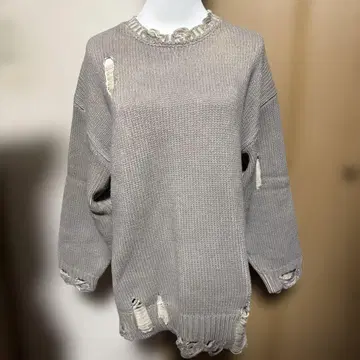 JEANASIS 3G 페인트 크러쉬 풀오버 라이트 그레이