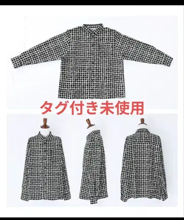 n'Or 격자 무늬 셔츠 누아르 긴팔 셔츠 오샤레 워커