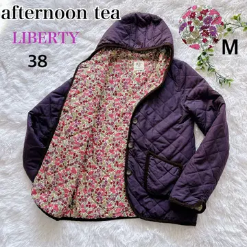 애프터눈 티 리버티 패턴 퀼팅 자켓 후드 부착 38