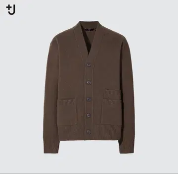 [ L 사이즈 ] UNIQLO +J 다크 브라운 V넥 가디건