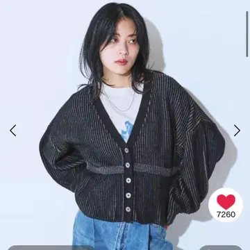 JEANASIS 7G 아제 페플럼 V 가디건