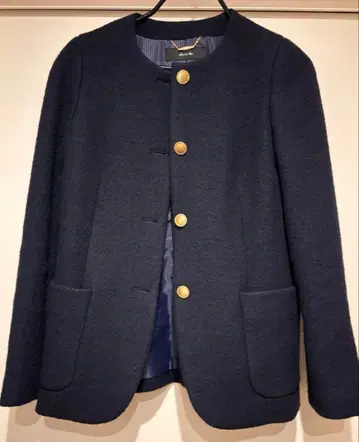 allureville 노카라 자켓 네이비