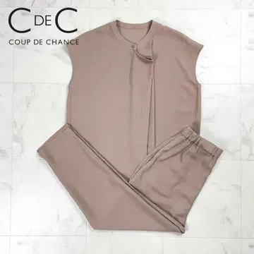 쿠 드 샹스 셋업 블라우스 핑크 베이지 사이즈 38*GD120