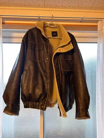 SPACEHUNTER 다크 브라운 가죽 자켓