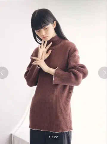 todayful 미들 게이지 파이핑 니트 투데이풀 버건디