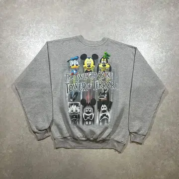 [레어] 00s 디즈니 타워 오브 테러 맨투맨 그레이 미키