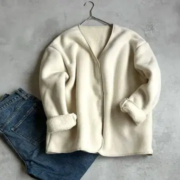 컨디션 최상 스튜디오 클립 보아 플리스 가디건 플리스 자켓 F 사이즈