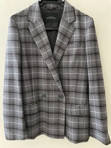 green label relaxing 자켓 M 사이즈 체크 무늬 그레이