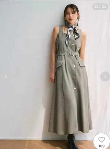 FRAY I.D 더블 헤링본 베스트 원피스