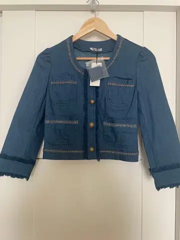 스콧 클럽 노카라 데님 자켓