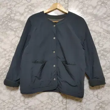 사만다 모스모스 블루 점퍼 블루종 아우터 속기모 후크 버튼