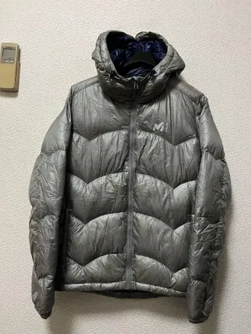 밀레 나일론 다운 파카 /L 실버 로고 MILLET 다운 85%