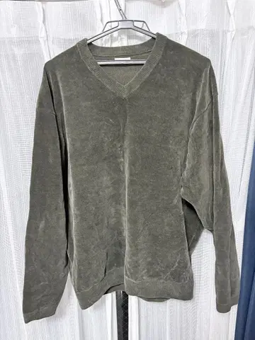 스티븐 앨런 올리브 그린 V넥 스웨터