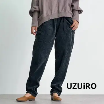 UZUiRO 코듀로이 캠핑 워크 팬츠/블랙/엔슈 직물