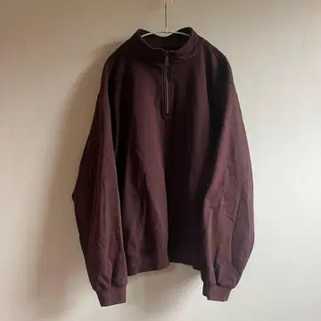 90s L.L.Bean 버건디 하프 지퍼 맨투맨 플리스