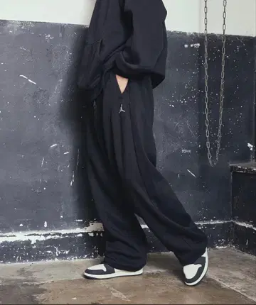 조던 브루클린 플리스 남성용 오버사이즈 오픈헴 팬츠