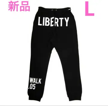 LIBERTY WALK 하의 팬츠 블랙 프린트 로고 파일