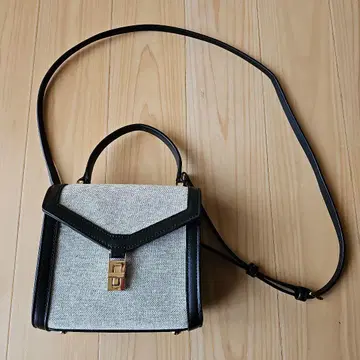 23구 캔버스 콤비 원 핸들 백 그레이와 블랙