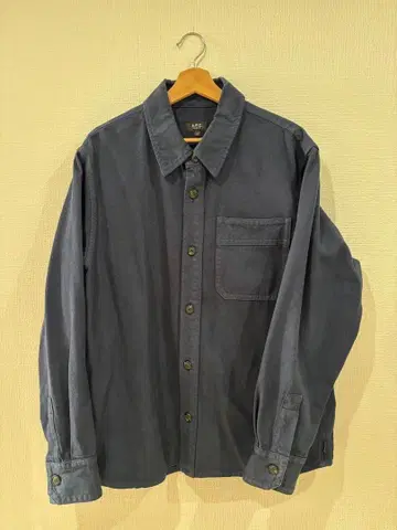 A.P.C. 네이비 버튼업 셔츠 긴팔