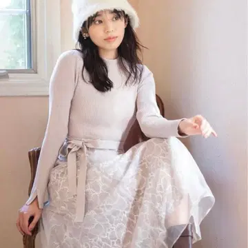 MISCH MASCH 시어 플라워 도킹 원피스