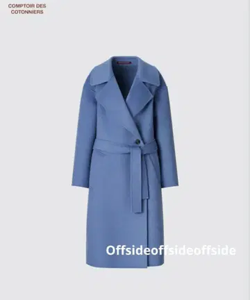 새상품급 유니클로 콩트와르 데코토니에 더블 페이스 롱 코트 블루