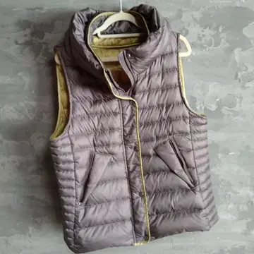 여성용 다운 베스트 그레이 그린