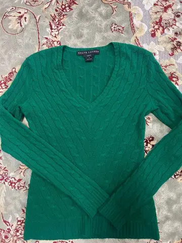 랄프 로렌 캐시미어 100% 스웨터 그린 S