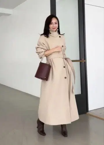 anuans 울 트렌치코트 베이지 트렌치코트 벨트 포함