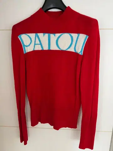 PATOU 로고 레드 스웨터 S