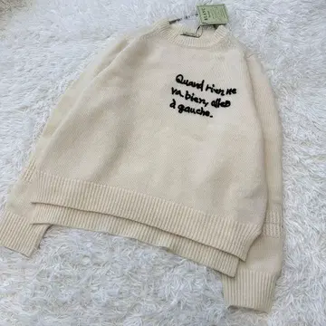 새상품급 블랑바스크 긴팔 니트 스웨터 아이보리 울 M