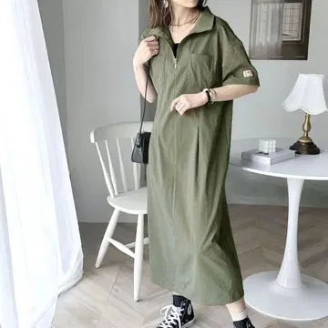 택 포함 새상품 Java 하프 지퍼 원피스