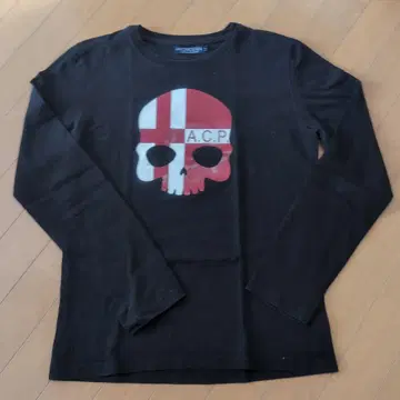 HYDROGEN 블랙 스컬 프린트 T셔츠 L